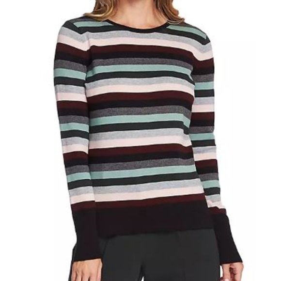 Vince Camuto Sweaters - Vince Camuto Multicolor Pastel Jewel Tone Striped Lightweight Pullover Sweater-M